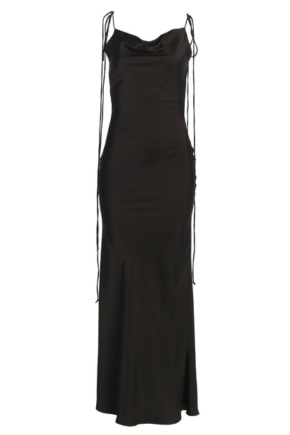 Canopille Satin Maxi Dress